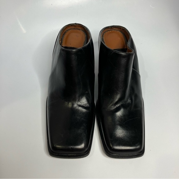 Zara square toe block heel mules black leather size 36 - Picture 4 of 10